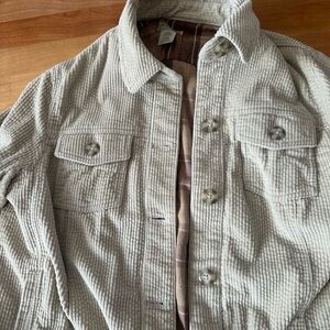 L.L. Bean Light Gray Corduroy Shirt Jacket